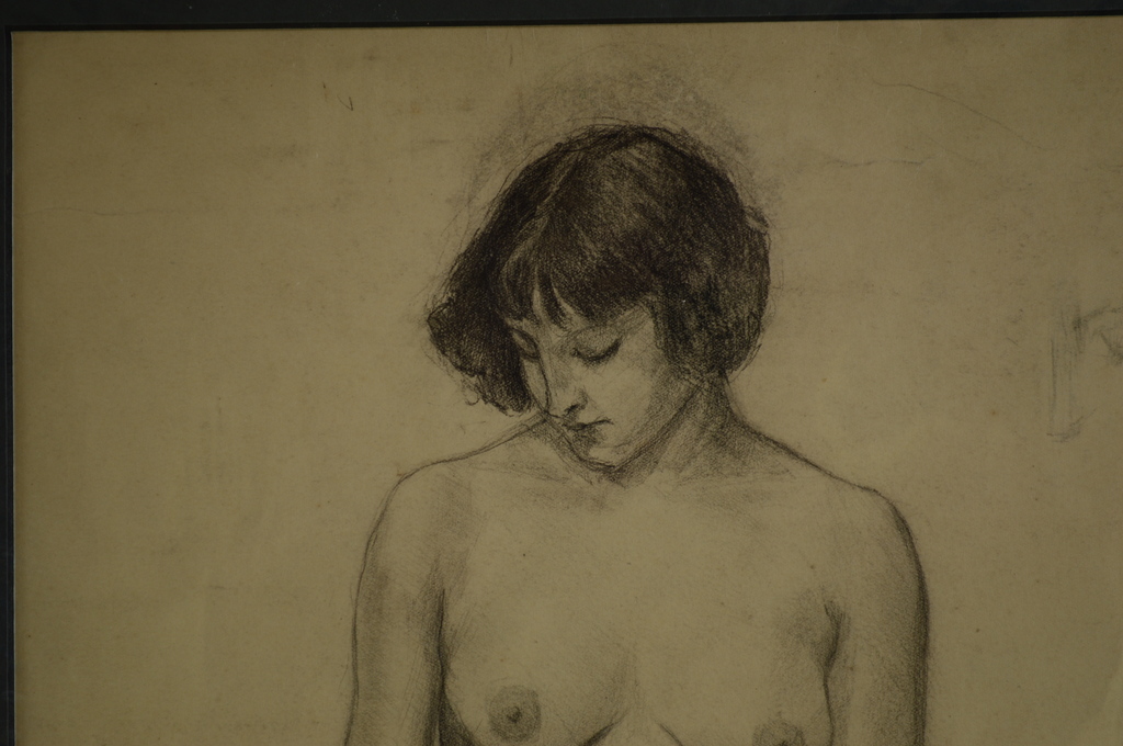 Dirk Osinga, staand naakt - tekening 43x25 z.j.  kopen? Bied vanaf 100!