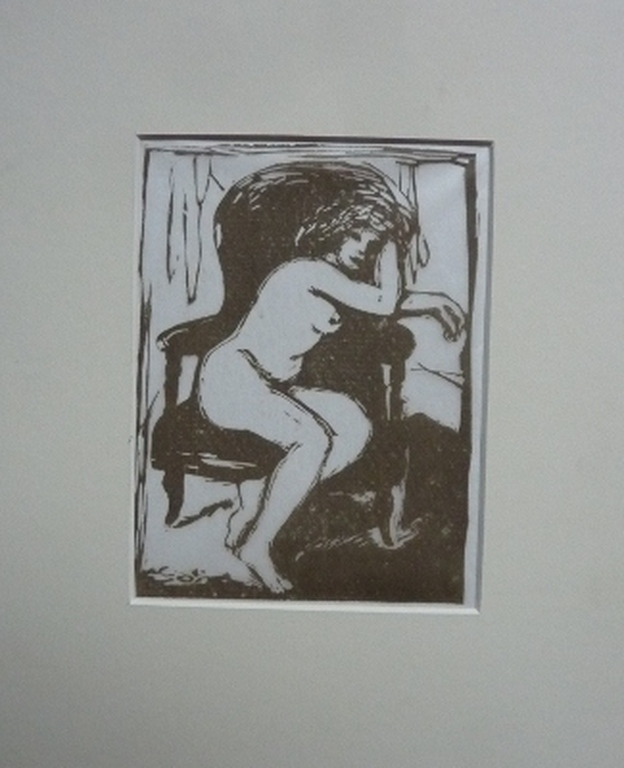 OTTO B. DE KAT houtsnede "Naakt" 1954 kopen? Bied vanaf 55!