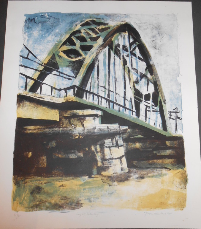 Jeroen Hermkens, brug in Culemborg, grafiek (ws litho) verkocht voor € 95!