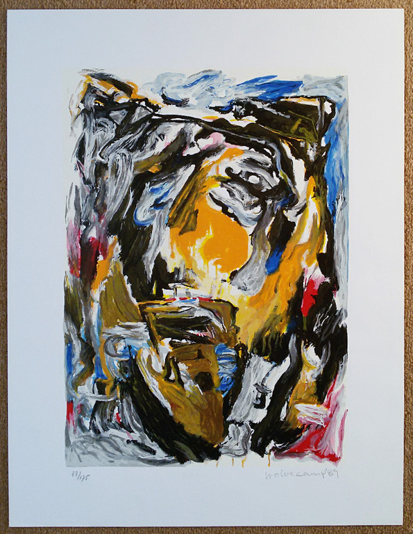 Theo Wolvecamp - Abstracte voorstelling, zeefdruk kopen? Bied vanaf 175!