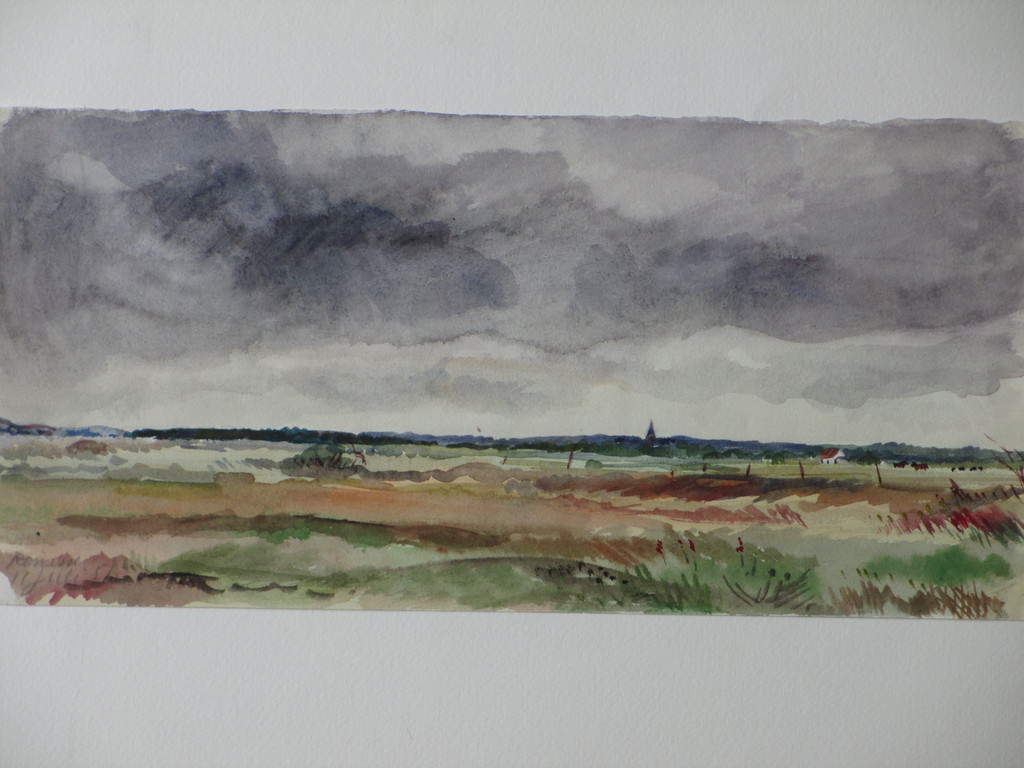 Han Krug, Renesse onder wolkenlucht, Aquarel kopen? Bied vanaf 25!