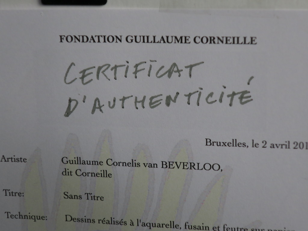 Corneille: 4 tekening in kleur. Aquarel/Krijt/Potlood - Ingelijst kopen? Bied vanaf 1450!