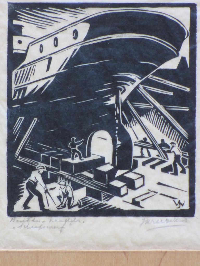 Monogram JW, Scheepswerf, Houtsnede kopen? Bied vanaf 1!