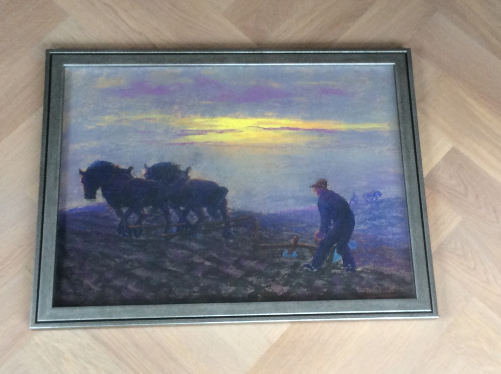 Jan Daniel Bout 1891-1965 “ Ploegende boer “ Pastel kopen? Bied vanaf 175!