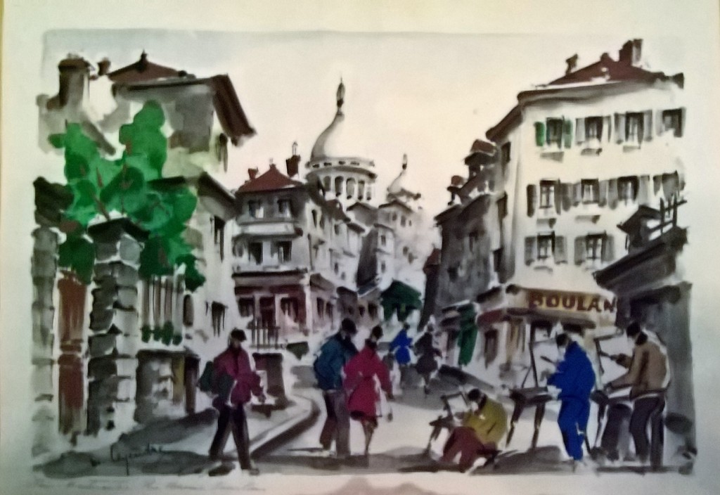 M Legendre, aquarel, montmartre verkocht voor € 45!