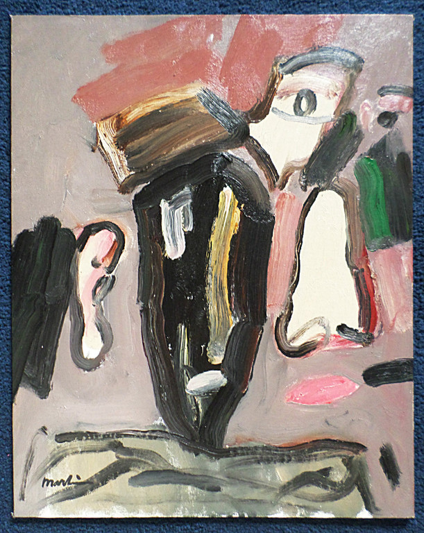 Anton Martineau - Portret in zwarte schaduw, olieverf op canvasboard kopen? Bied vanaf 290!