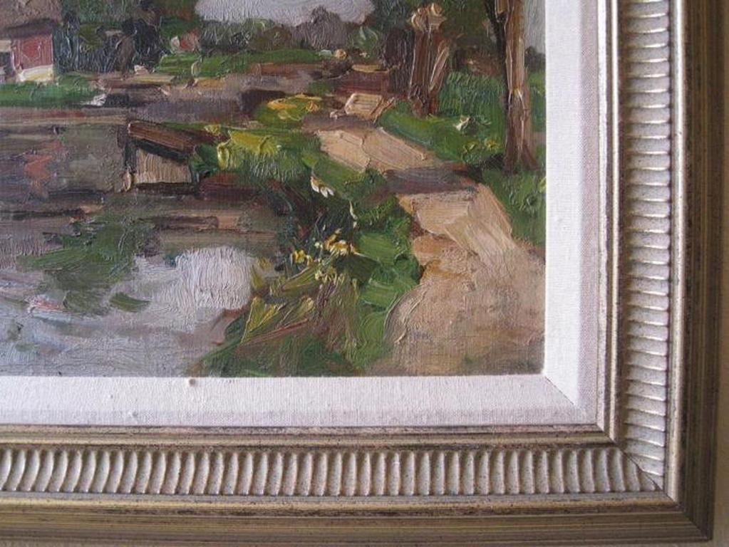 Louis Stutterheim - Boerderij langs de beek (olieverf) kopen? Bied vanaf 249!