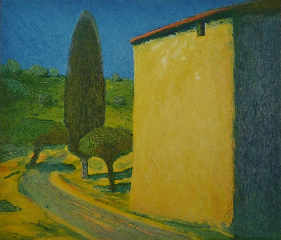 Elmar Gille, Reliëfdiepdruk, Op weg naar Pienza,  kopen? Bied vanaf 45!