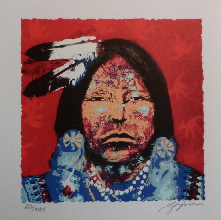 ESPEN GREGER HAGEN Zeefdruk INDIAAN ROOD Handgesigneerd verkocht voor € 35!