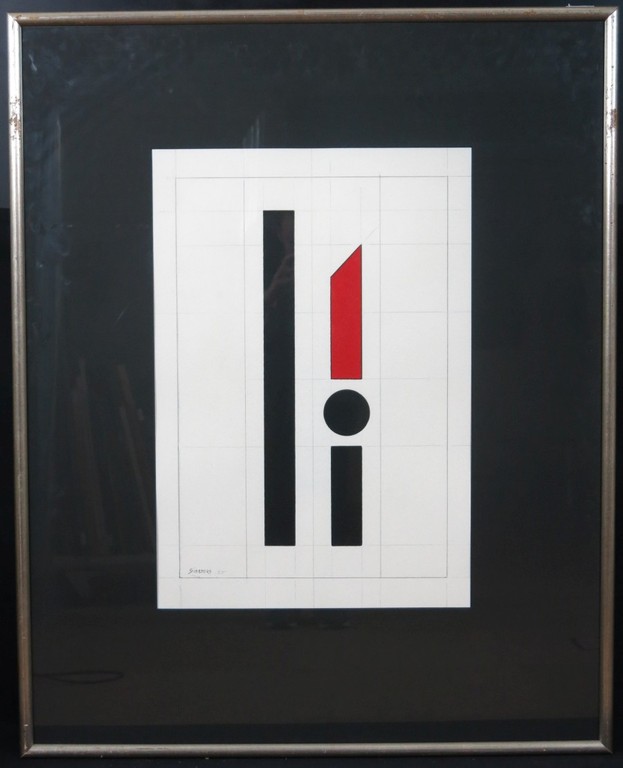 Wim Sinemus: Gouache, Z.T. - Ingelijst (groot!) verkocht voor € 550!