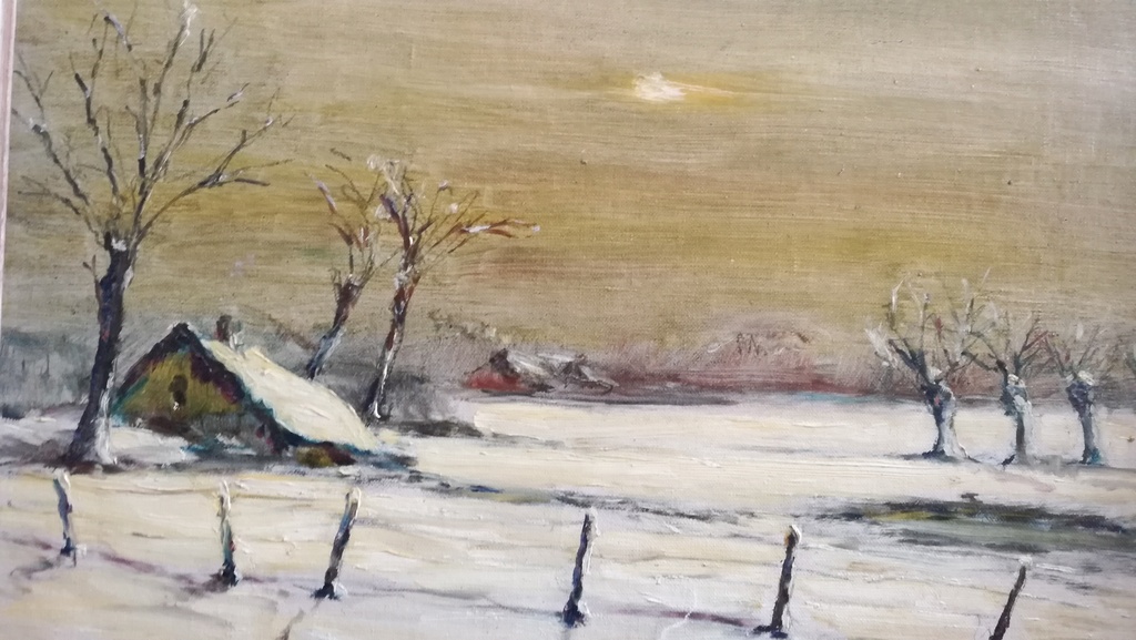 Onbekend kunstenaar, Olieverf op paneel, Winterlandschap kopen? Bied vanaf 1!