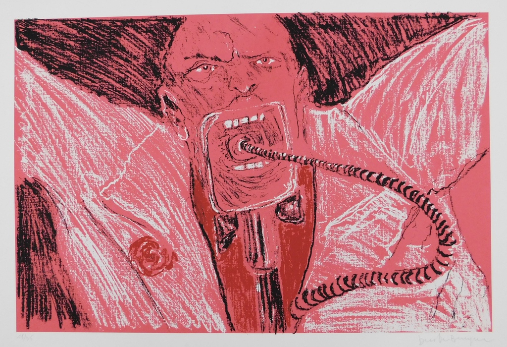 Dees de Bruyne - Kleurenlitho - Homme rouge kopen? Bied vanaf 75!