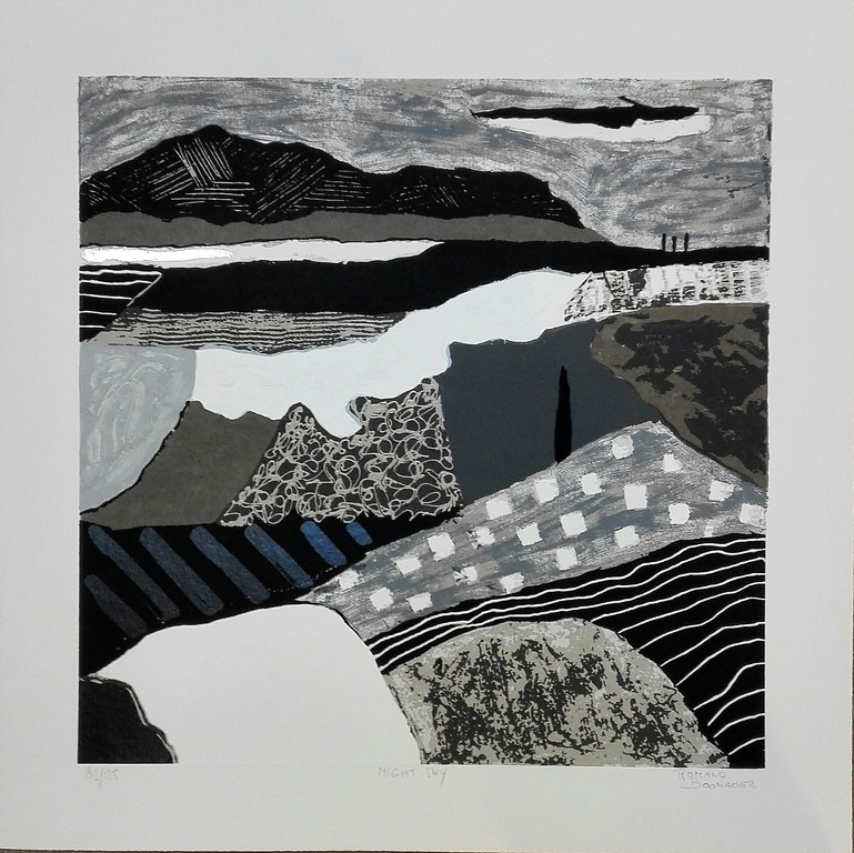 Ronald Boonacker, zeefdruk op papier, Titel: Night sky  verkocht voor € 60!