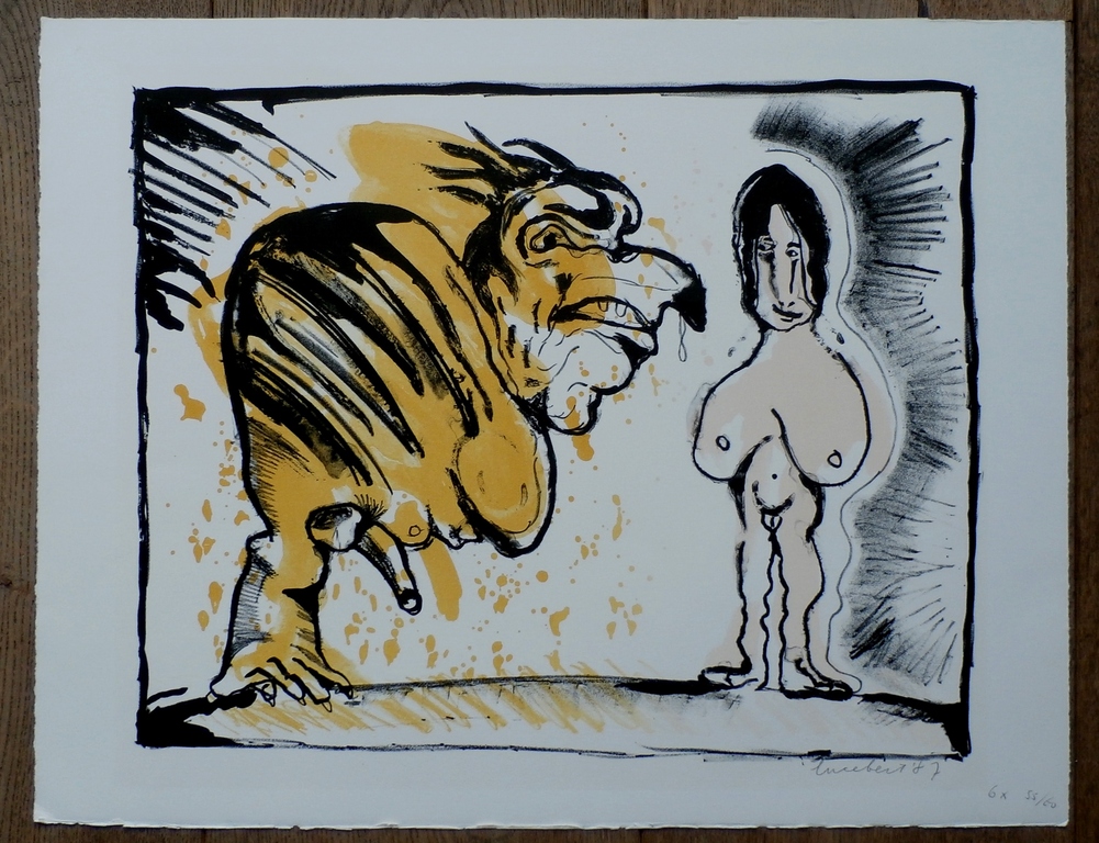 Lucebert, kleurenlitho, handgesigneerd, 1987 kopen? Bied vanaf 275!