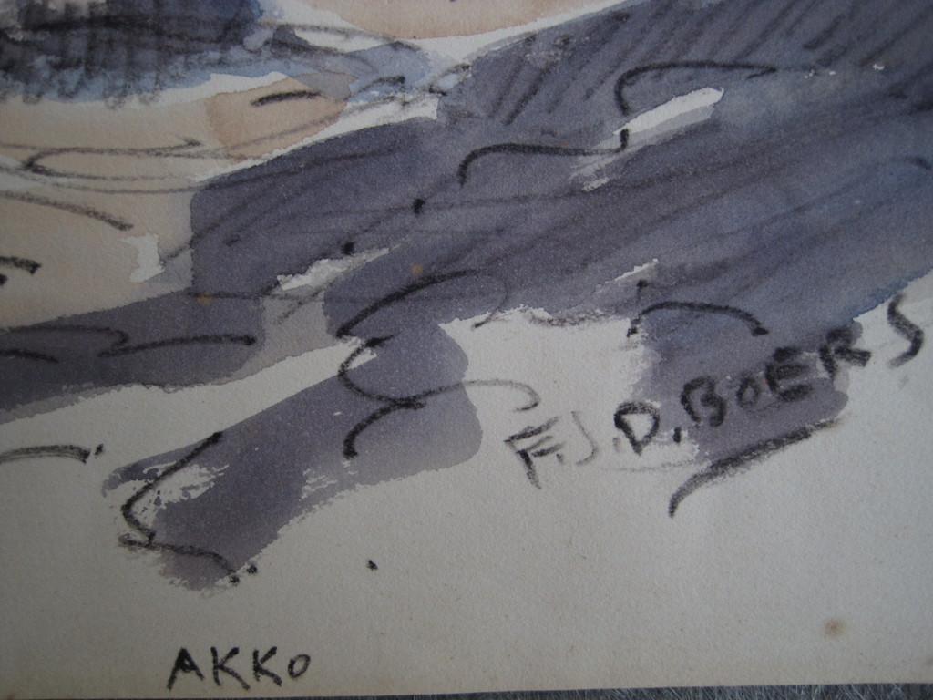 Zeldzaam mooi aquarel "markt Akko Israel" gesigneerd Frans Boers 1912-1987 kopen? Bied vanaf 1!