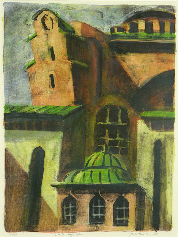 Jeroen Hermkens: Kleurenlitho, Istanbul Hagia Sophia kopen? Bied vanaf 400!