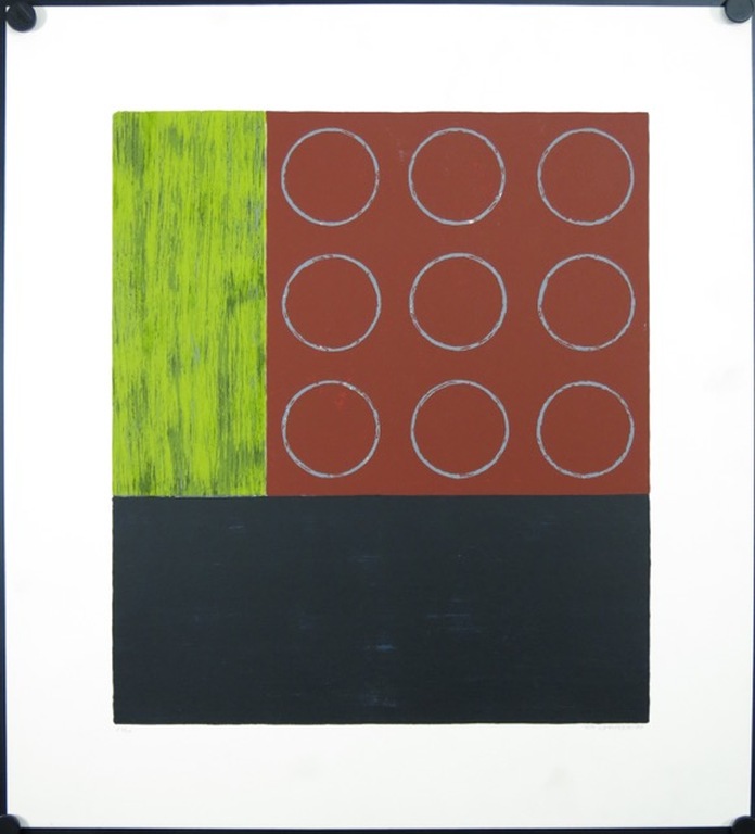Bert Loerakker: Zeefdruk, Compositie met cirkels kopen? Bied vanaf 50!