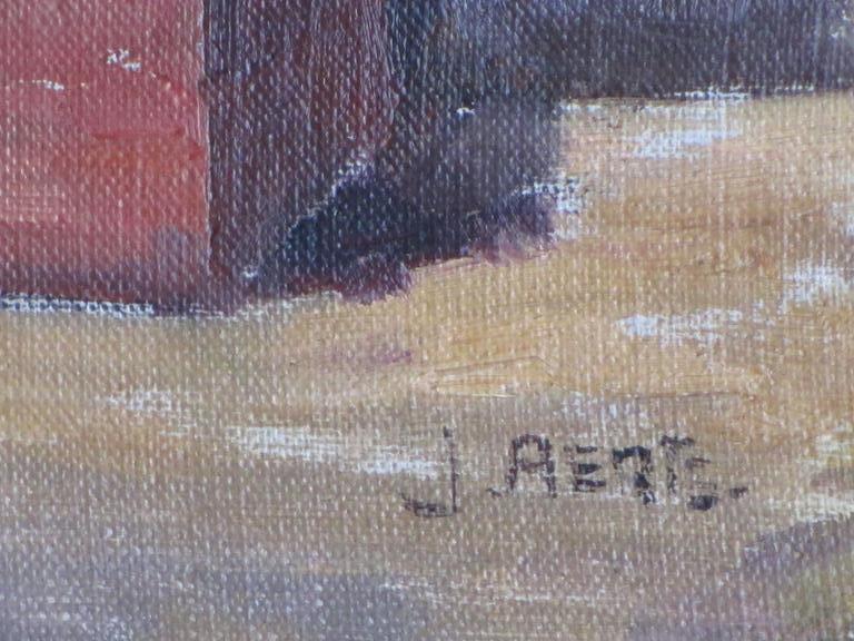 Johan Aerts, Hooiberg en kippen op boerenerf, Olieverf (marouflÃ©) kopen? Bied vanaf 150!