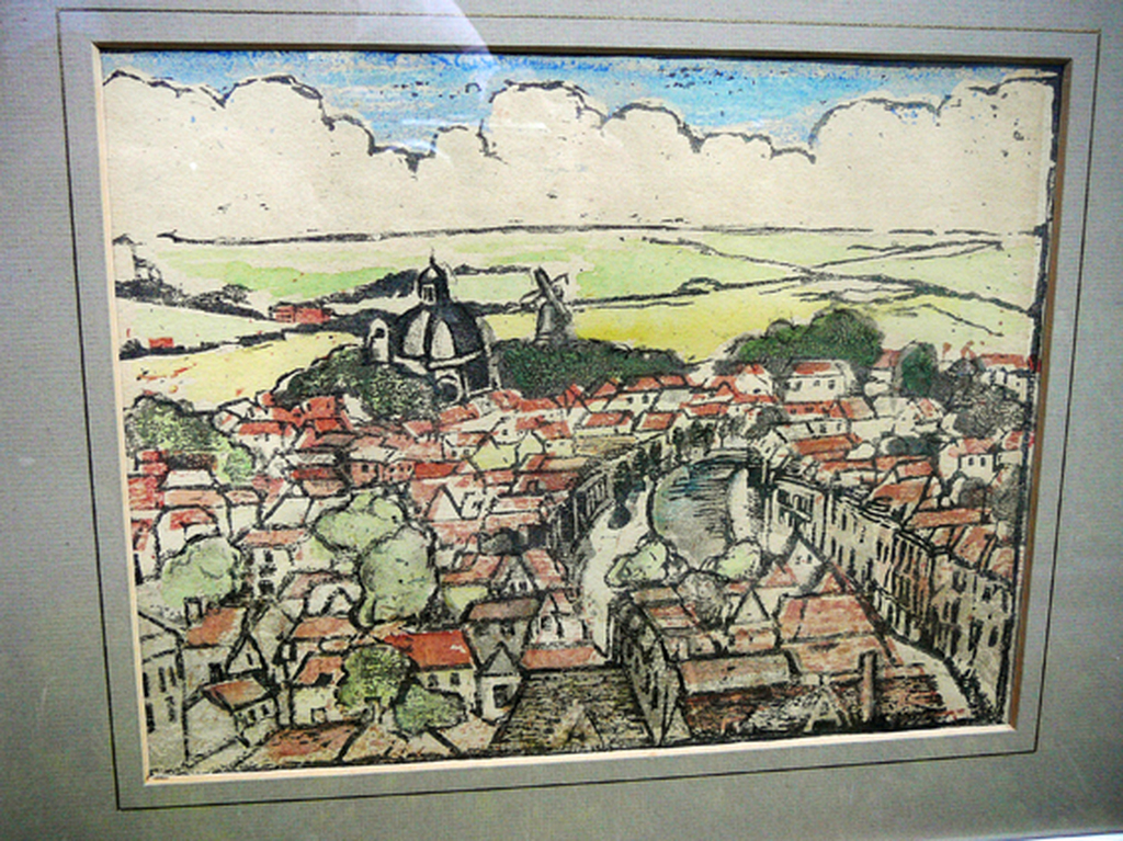 'Holland' -houtsnede in drie kleuren circa 1928- verkocht voor € 35!