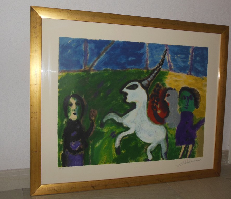 Eugène Brands- gesigneerde zeefdruk - De eenhoorn - 1997 kopen? Bied vanaf 250!