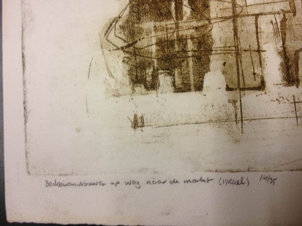 Ru van Rossem, kleurenlitho, Bedoeinenvrouwen op weg naar de markt (Israël)",'65 kopen? Bied vanaf 49!