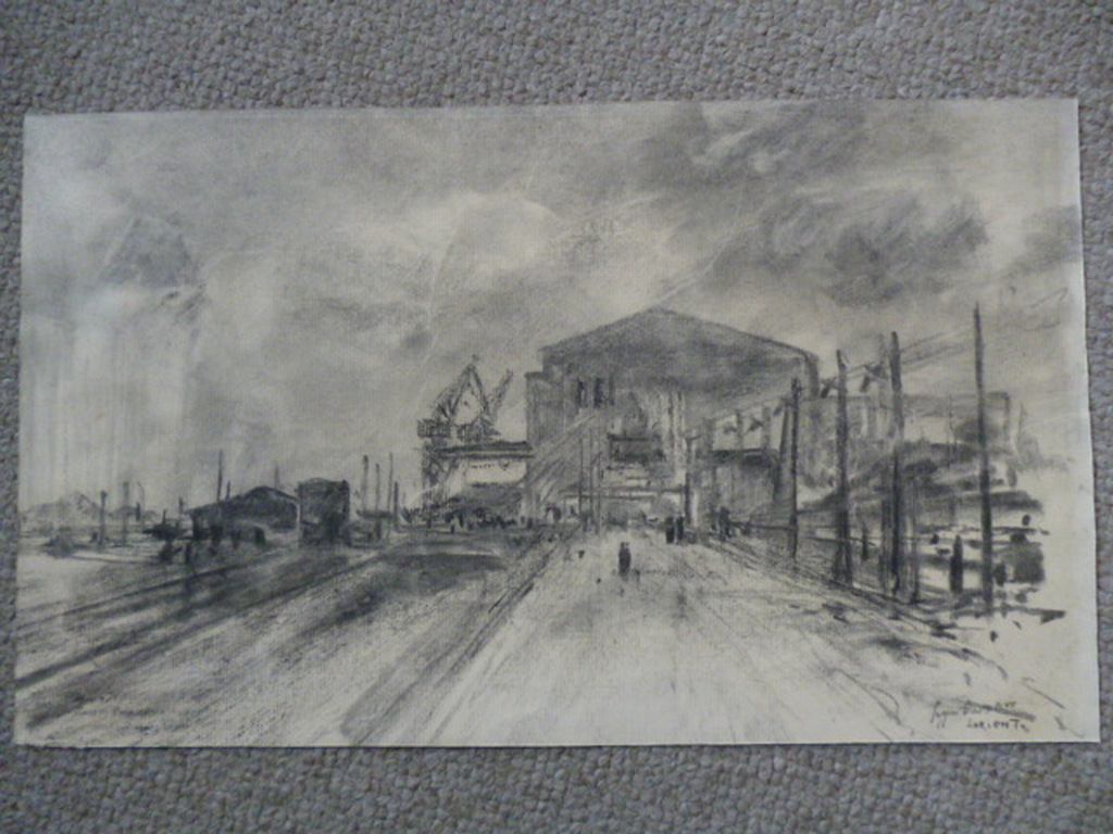 Poppe Damave - tekening - Lorient verkocht voor € 35!