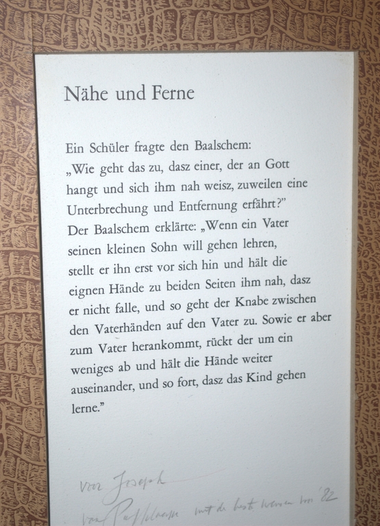 Nähe und Ferne (M.Buber) speciale litho 23/30,nieuwjaarsgroet 1982, met opdracht kopen? Bied vanaf 35!