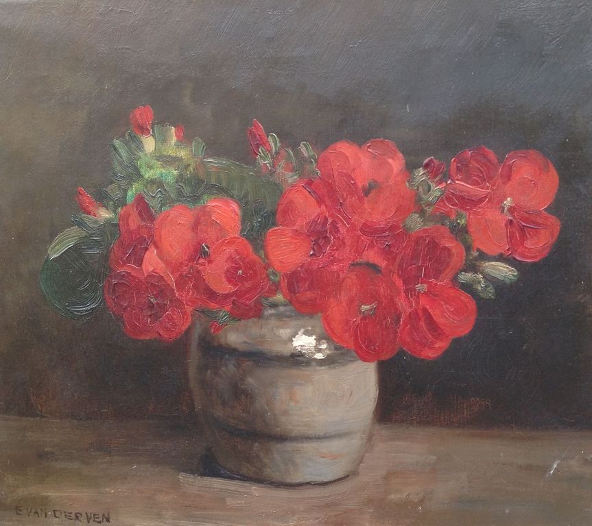Emanuel van der Ven: olieverf op doek, bloemstilleven kopen? Bied vanaf 100!