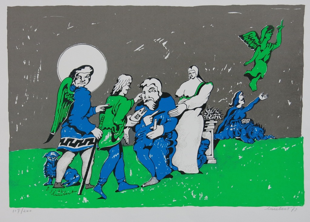 Lucebert: Zeefdruk, En hij opende hem de ogen kopen? Bied vanaf 120!