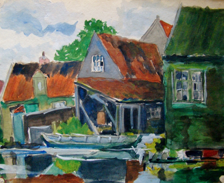Job Frese (1914-1986) - Landschap / stad Amsterdam - 7 tekeningen lot 4 vendu pour 50€ !