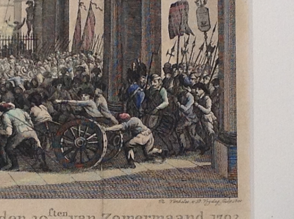 Reinier Vinkeles en Daniel Vrijdag: ets/gravure ingekleurd, 'Koninklijk Paleis' kopen? Bied vanaf 30!