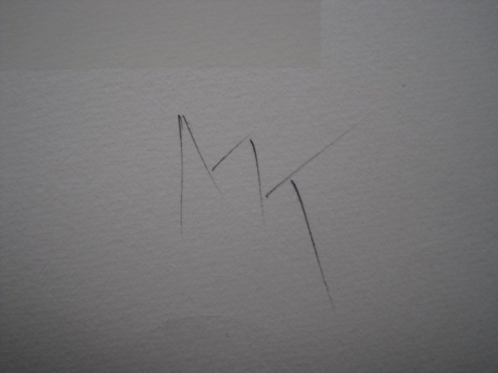 Typisch verstild werk van Metten Koornstra 1912-1978 Litho &quot;man in landschap&quot; MK kopen? Bied vanaf 1!