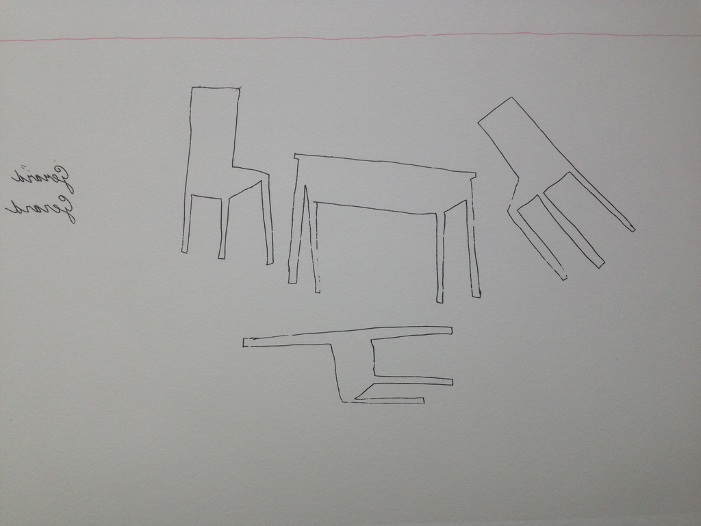 Klaas Gubbels, 1981, gesigneerd, zeefdruk, tafel & stoelen kopen? Bied vanaf 95!