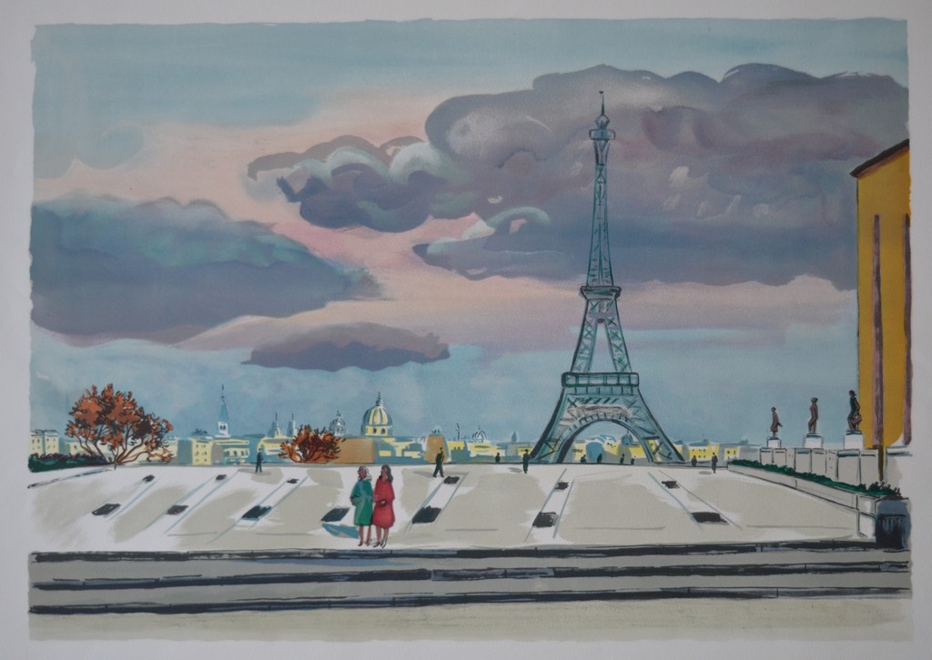 Yves Brayer  -  lithografie in kleur  - 'Parijs' kopen? Bied vanaf 1!