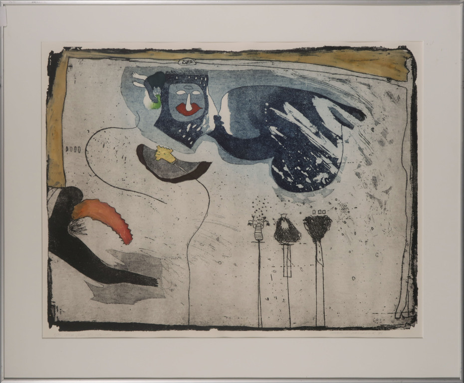 Michel van Overbeeke: Handbewerkte Ets + Bladgoud, Drop from the.. - Ingelijst verkocht voor € 85!