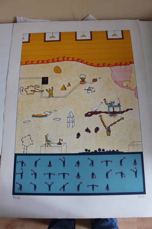 Jan Voss, litho in 6 kleuren uit prent 190 serie verkocht voor € 45!