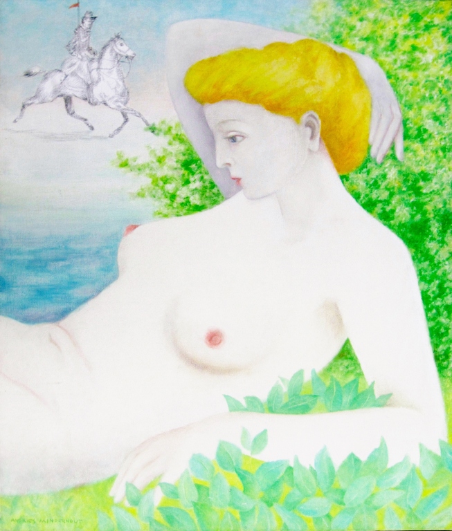 Andries Minderhout (1920-2014) - Olieverf Naakt en Ruiter 1 - 1976 kopen? Bied vanaf 1!