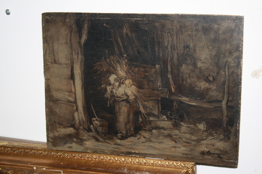 YPE WENNING  - HOUTSPROKKELEND VROUWTJE IN DE SCHUUR verkocht voor € 175!