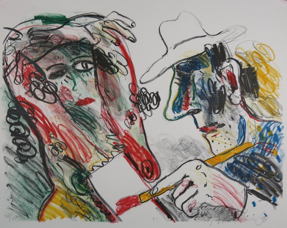 Anton Martineau: Litho, Man en vrouw verkocht voor € 80!