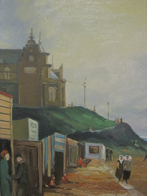 Chris Snijders 1881-1943 olieverf "dagje aan strand Scheveningen" 1938  kopen? Bied vanaf 1!