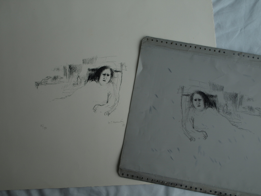 Metten Koornstra : Litho + originele drukplaat – De gekluisterde – 1968  kopen? Bied vanaf 60!