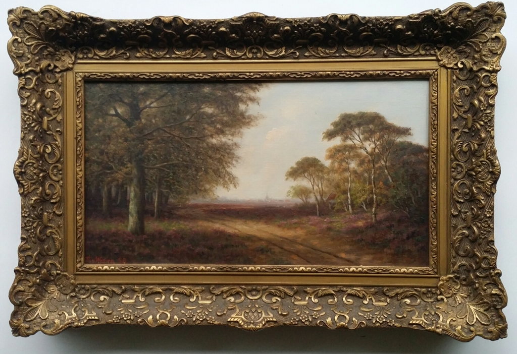 Thomas van Wissen/Wislen. Olieverf. Bosgezicht.  verkocht voor € 125!