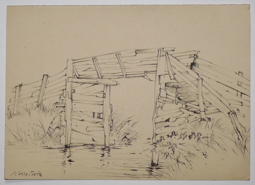 Floris Tiele - Floris Jan Tiele, Tekening, Bruggetje Giethoorn 1945 kopen? Bied vanaf 15!