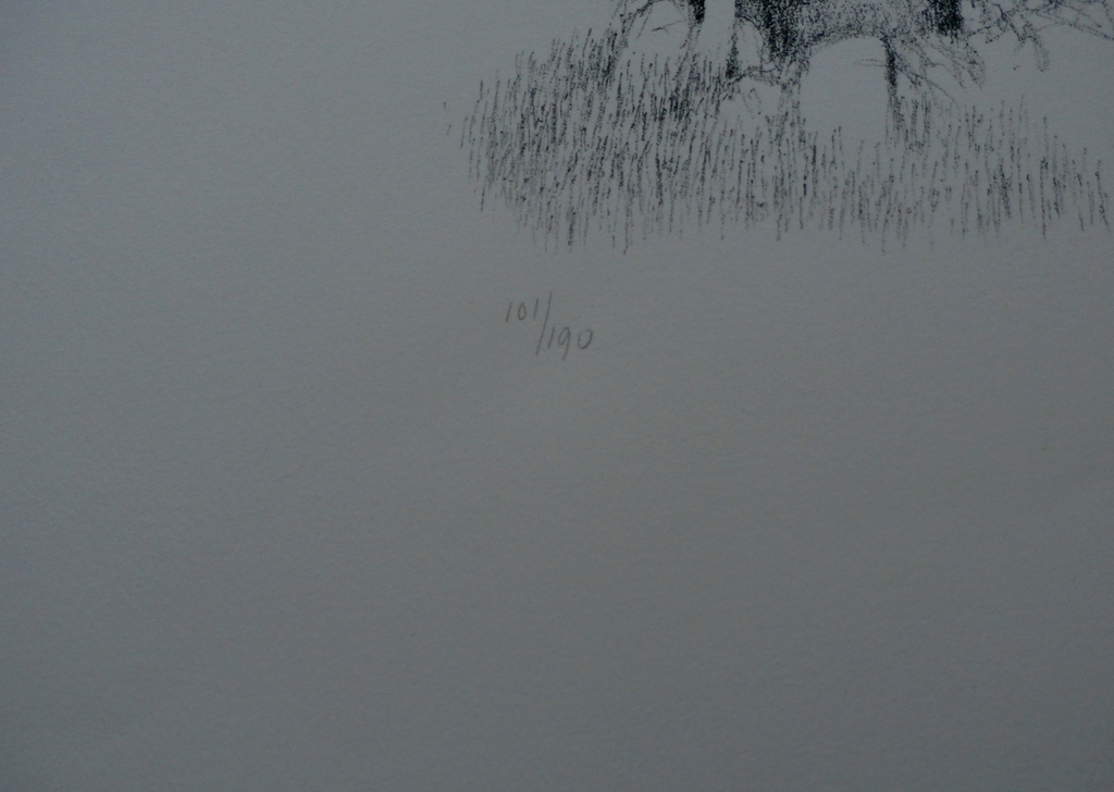 Metten Koornstra - man in landschap tussen huis en bomen - gesigneerd - 1971 kopen? Bied vanaf 70!