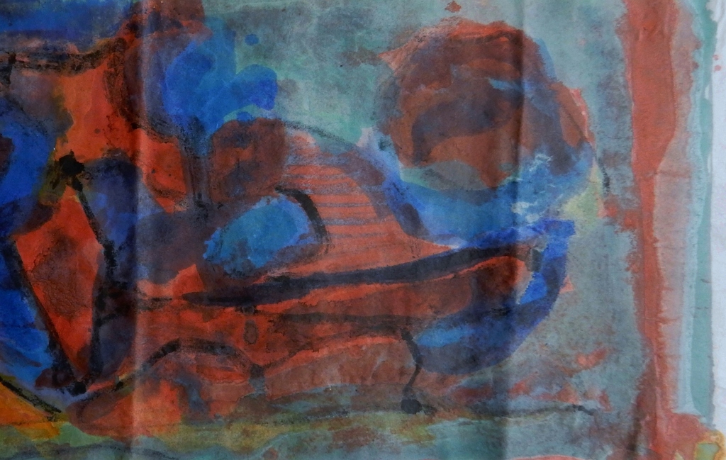 Ernst Vijlbrief (1934-2010) - Aquarel en inkt op papier 30x170 cm (groot!) kopen? Bied vanaf 1!