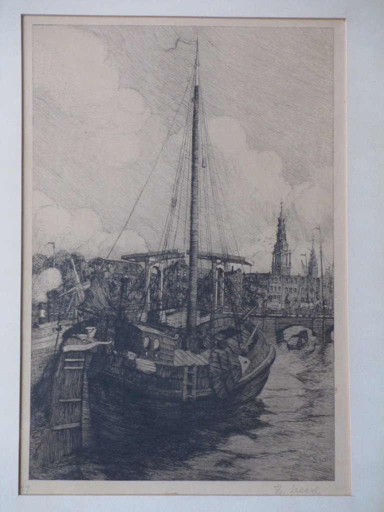 Hendrik Lesage, Amsterdams stadsgezicht met Westertoren, Ets kopen? Bied vanaf 35!