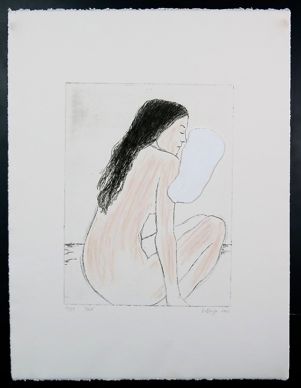 Iris van Dongen: Handgekleurde ets en collage, Wit kopen? Bied vanaf 1!