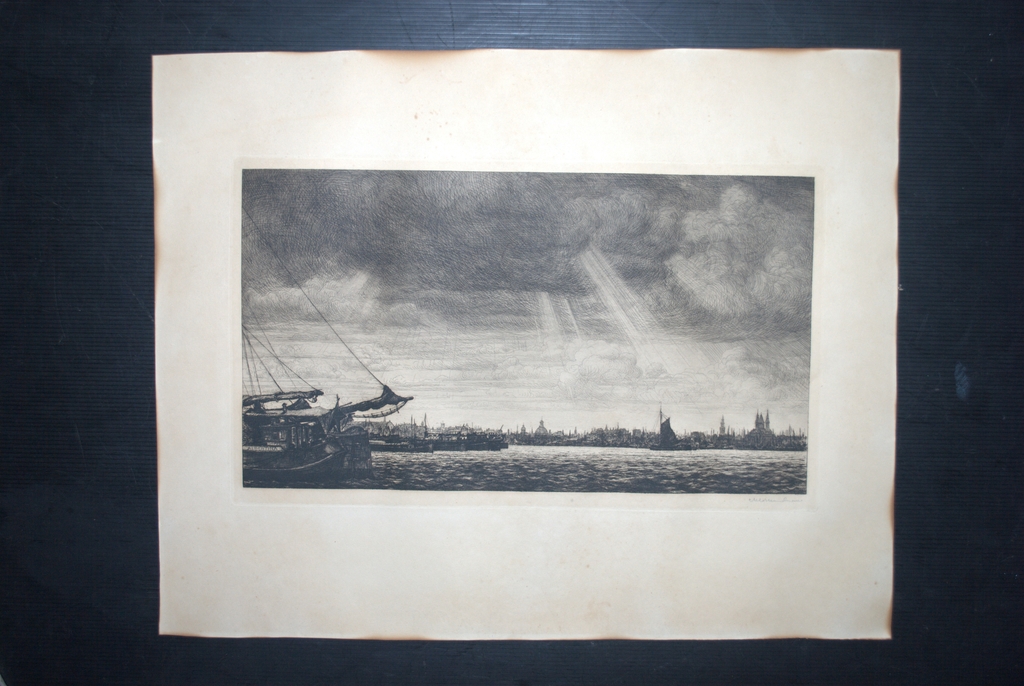 grote ets: Amsterdam gezien vanaf 't IJ  verkocht voor € 35!