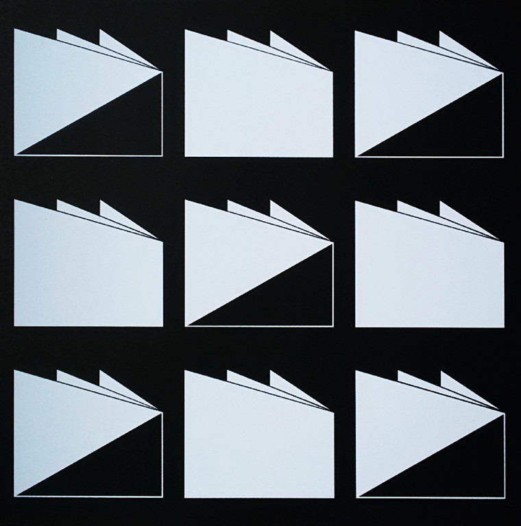 Imre Kocsis - Geometrisch abstract, zeefdruk verkocht voor € 50!