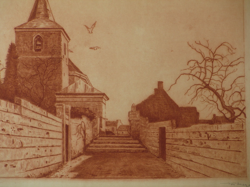 Ton Meyer - Ton Meyer, Kerkopgang, Ets in rood kopen? Bied vanaf 1!